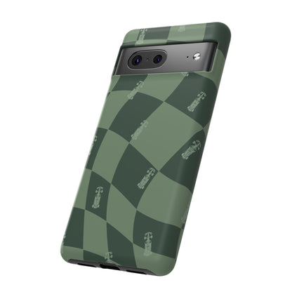 F1 Phone Case Green Checkerboard Design, Trendy F1 Gift, Formula 1 Gift, Cute F1 Phone Case, Unique Formula One Phone Case
