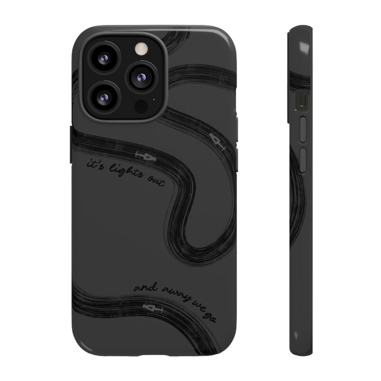 F1 Phone Case Monochrome Black Painted "its lights out and away we go", Trendy F1 Gift, Formula 1 Gift, Cute F1 Phone Case, Phone Case