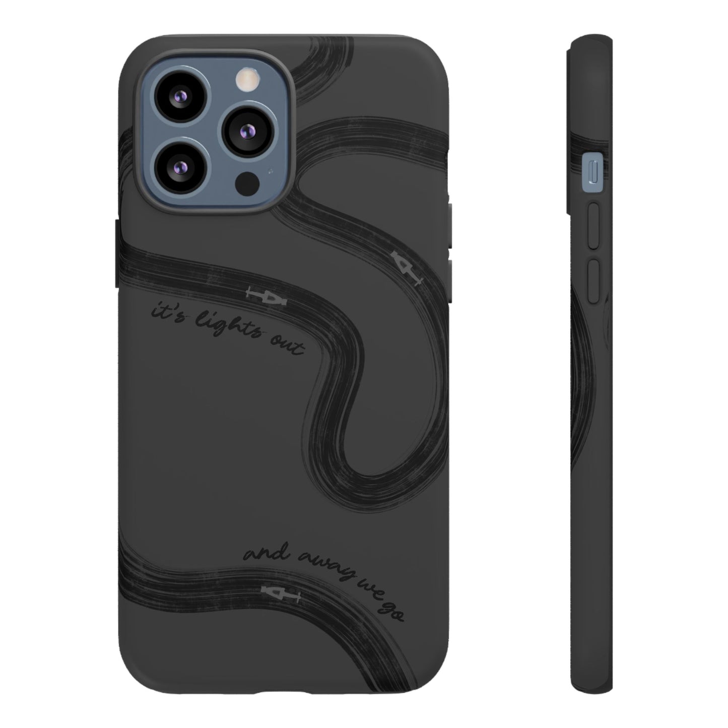 F1 Phone Case Monochrome Black Painted "its lights out and away we go", Trendy F1 Gift, Formula 1 Gift, Cute F1 Phone Case, Phone Case