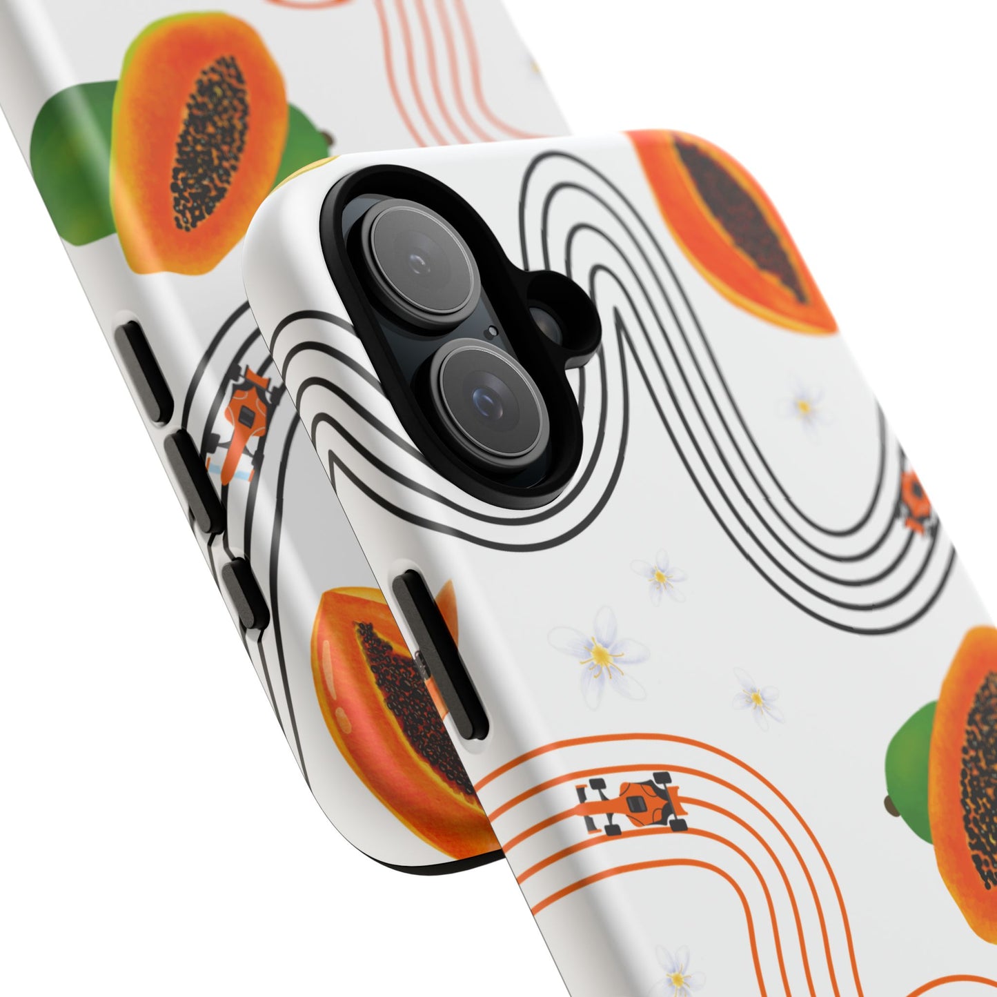 F1 McLaren and Papaya Phone Case , Trendy F1 Gift, Formula 1 Gift, Cute Fruit F1 Phone Case, Unique Phone Case