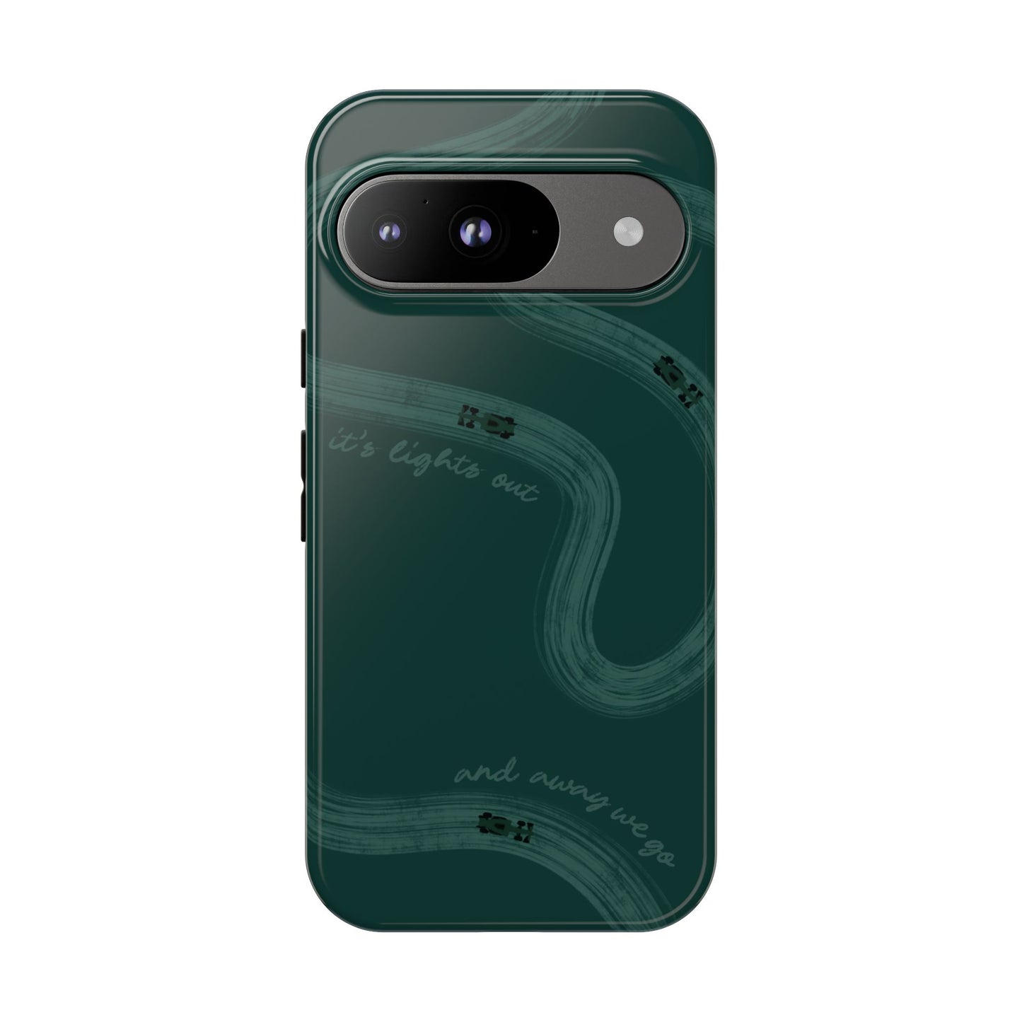 F1 Phone Case Monochrome Green Painted "its lights out and away we go", Trendy F1 Gift, Formula 1 Gift, Cute F1 Phone Case, Phone Case