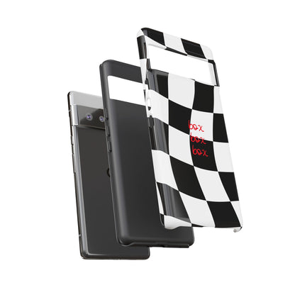 Black and Red Checkered F1 Phone Case, Box Box Box F1 Phone Case