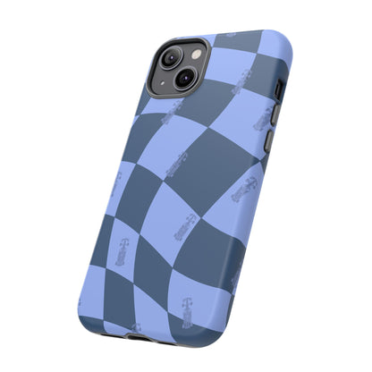 F1 Phone Case Blue Checkerboard Design, Trendy F1 Gift, Formula 1 Gift, Cute F1 Phone Case, Unique Formula One Phone Case
