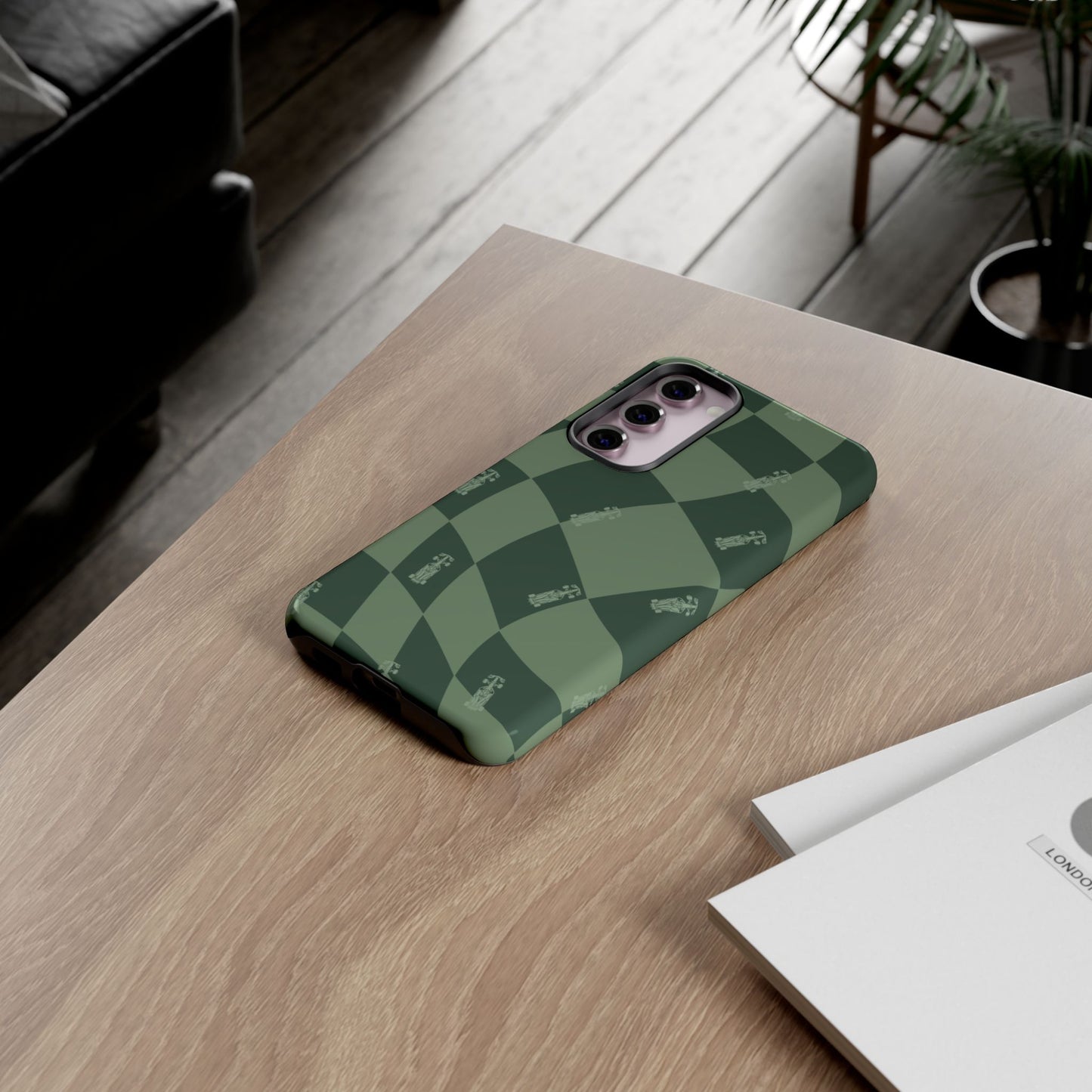 F1 Phone Case Green Checkerboard Design, Trendy F1 Gift, Formula 1 Gift, Cute F1 Phone Case, Unique Formula One Phone Case