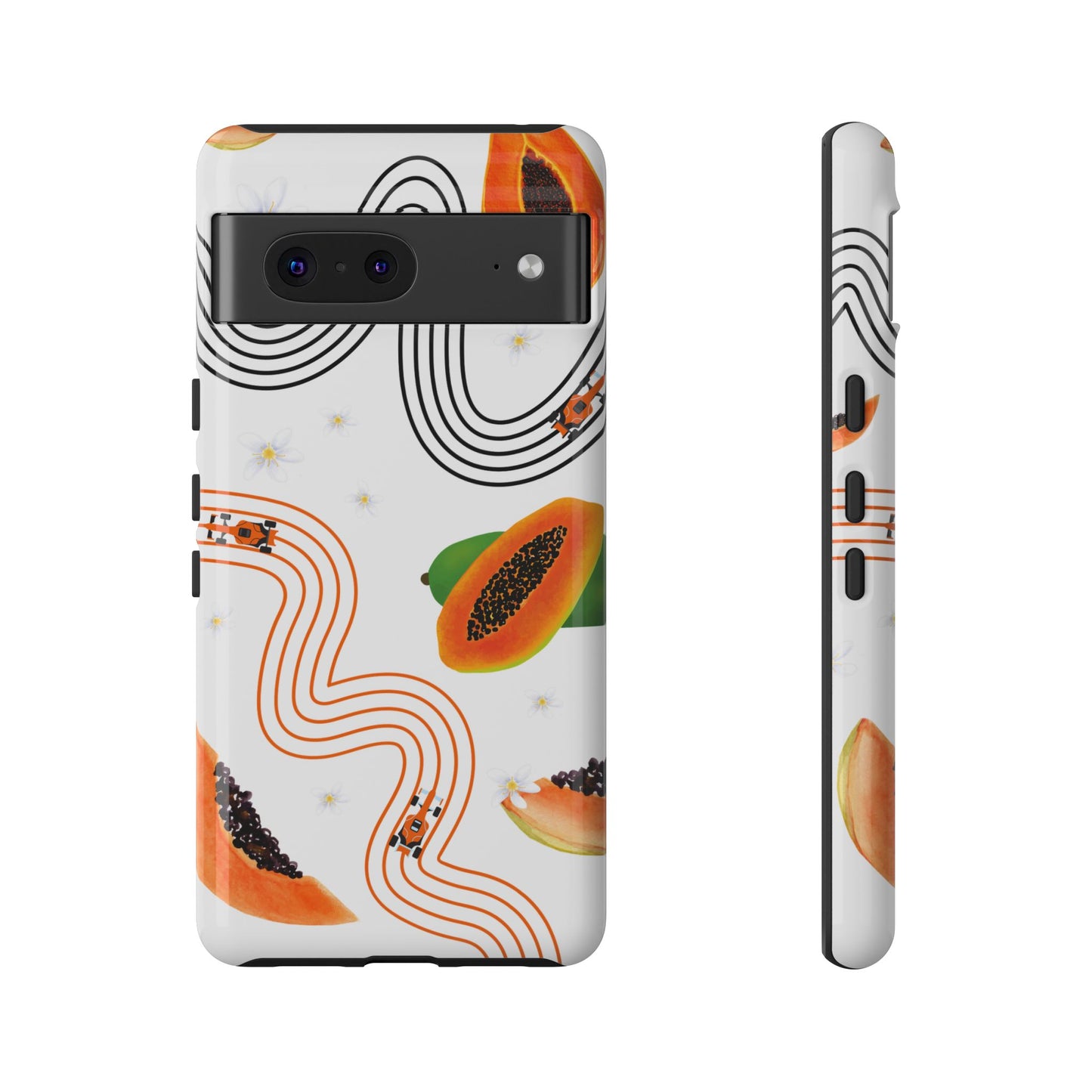F1 McLaren and Papaya Phone Case , Trendy F1 Gift, Formula 1 Gift, Cute Fruit F1 Phone Case, Unique Phone Case
