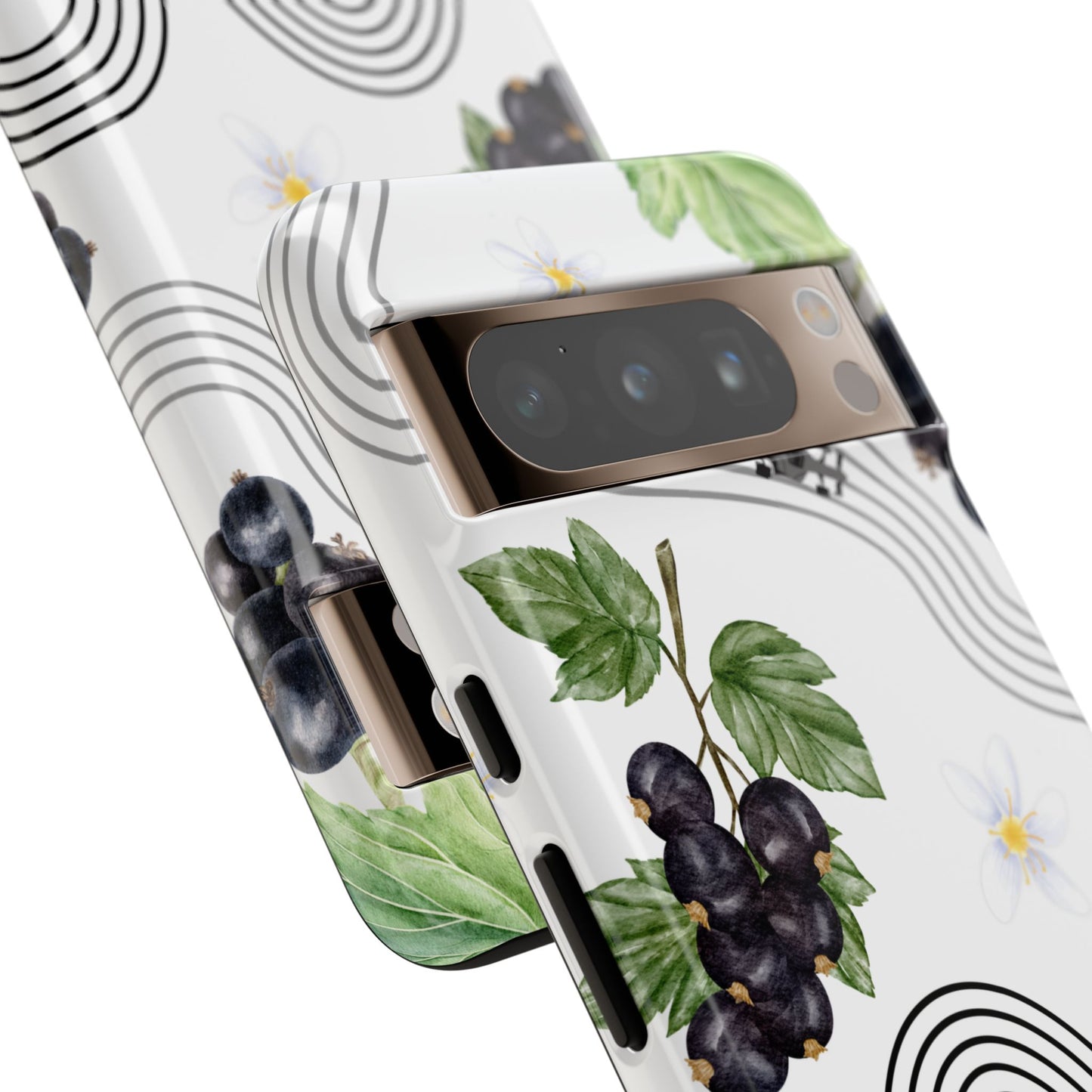 F1 Cadillac and Black Currants Phone Case, Trendy F1 Gift, Formula 1 Gift, Cute Fruit F1 Phone Case, Unique Phone Case