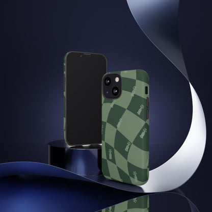 F1 Phone Case Green Checkerboard Design, Trendy F1 Gift, Formula 1 Gift, Cute F1 Phone Case, Unique Formula One Phone Case
