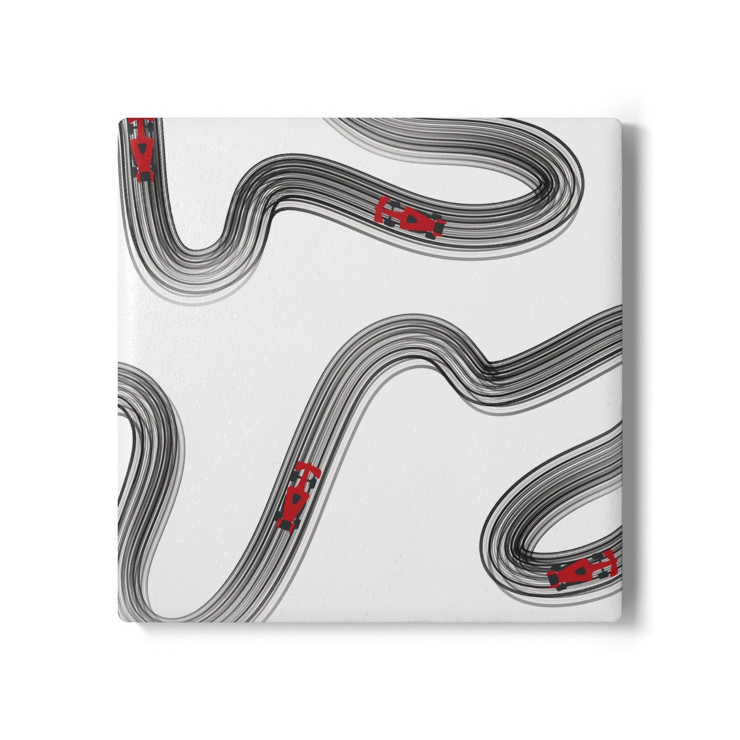 Black and Red F1 Ceramic Coaster
