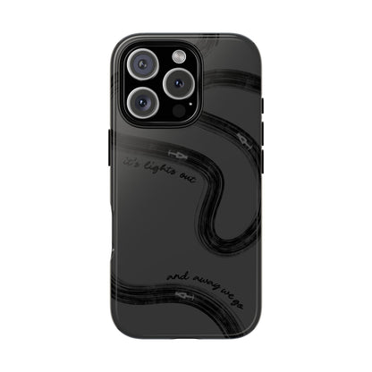 F1 Phone Case Monochrome Black Painted "its lights out and away we go", Trendy F1 Gift, Formula 1 Gift, Cute F1 Phone Case, Phone Case