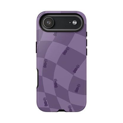 F1 Phone Case Purple Checkered Design, Trendy F1 Gift, Formula 1 Gift, Cute F1 Phone Case, Unique Formula One Phone Case