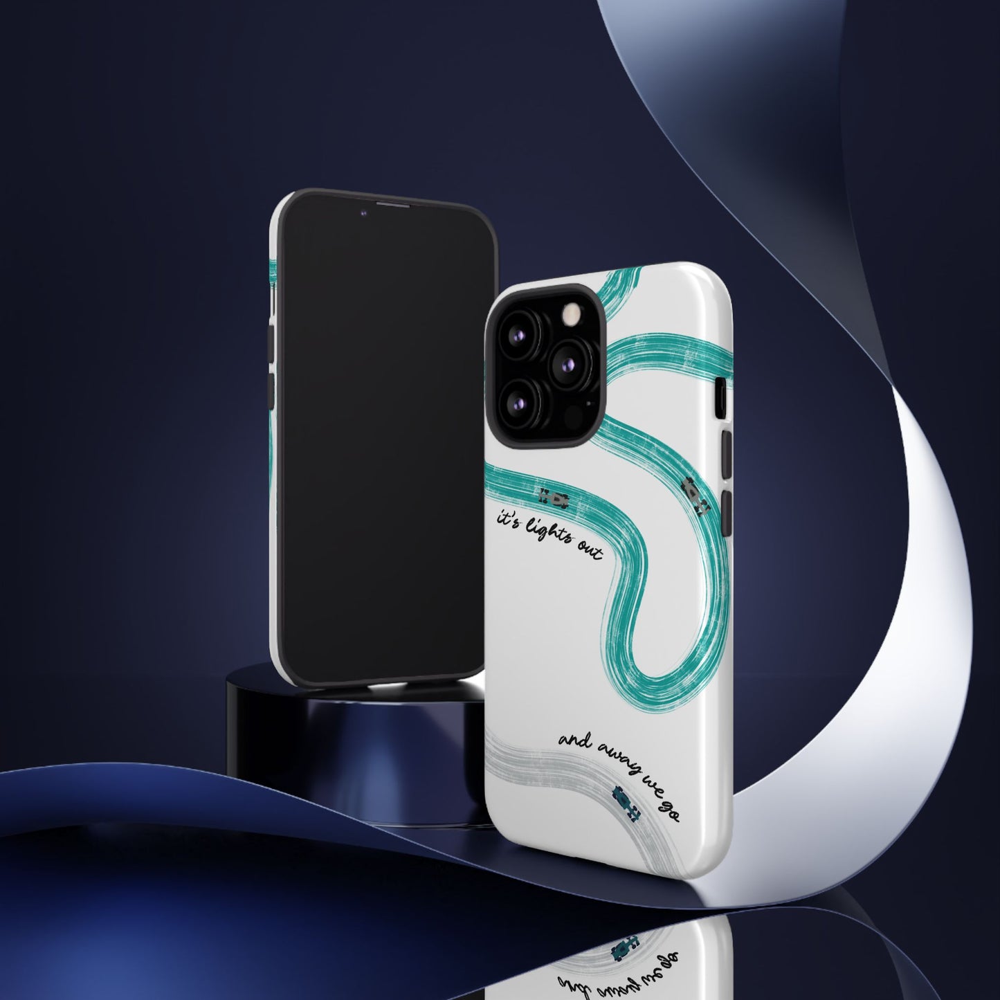 Mercedes F1 Phone Case Painted "its lights out and away we go", Trendy F1 Gift, Formula 1 Gift, Cute F1 Phone Case