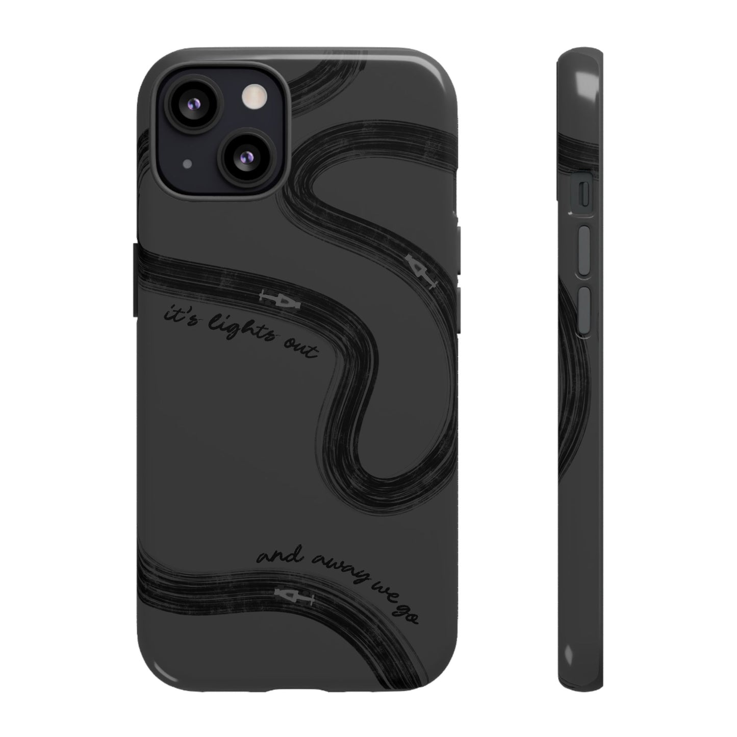 F1 Phone Case Monochrome Black Painted "its lights out and away we go", Trendy F1 Gift, Formula 1 Gift, Cute F1 Phone Case, Phone Case