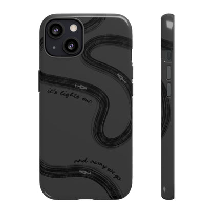 F1 Phone Case Monochrome Black Painted "its lights out and away we go", Trendy F1 Gift, Formula 1 Gift, Cute F1 Phone Case, Phone Case