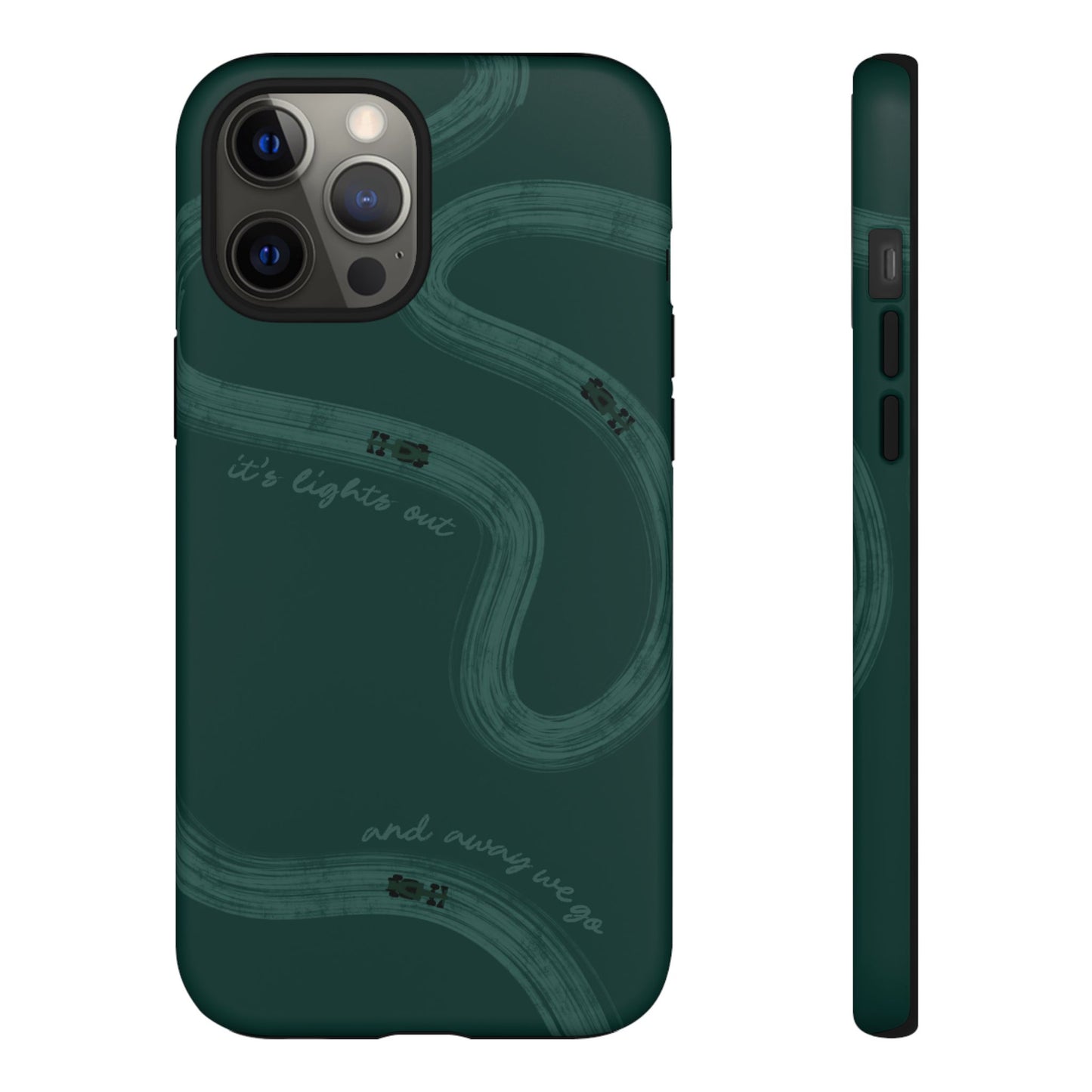 F1 Phone Case Monochrome Green Painted "its lights out and away we go", Trendy F1 Gift, Formula 1 Gift, Cute F1 Phone Case, Phone Case