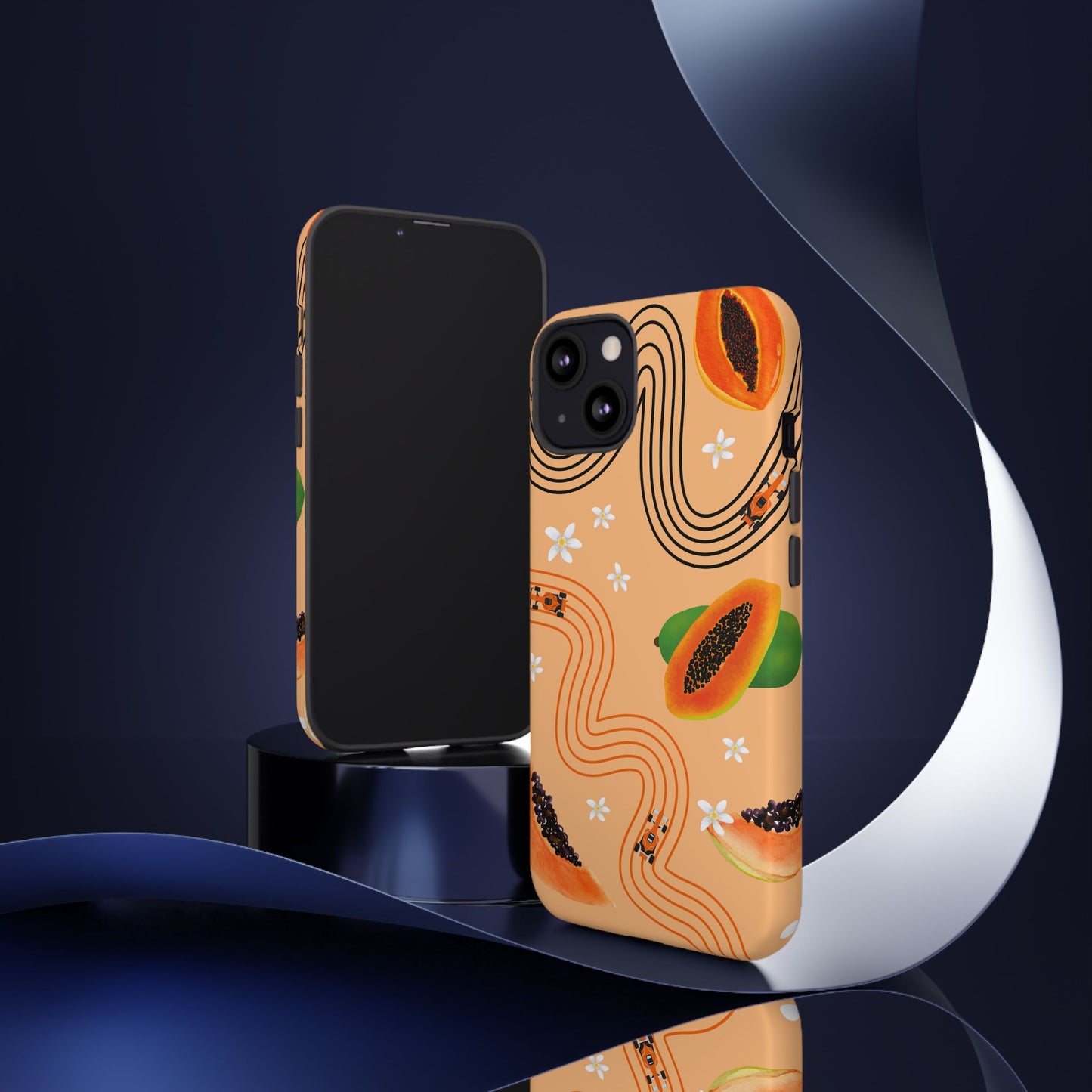 Orange F1 McLaren and Papaya Phone Case, Trendy F1 Gift, Formula 1 Gift, Cute Fruit F1 Phone Case, Unique Phone Case