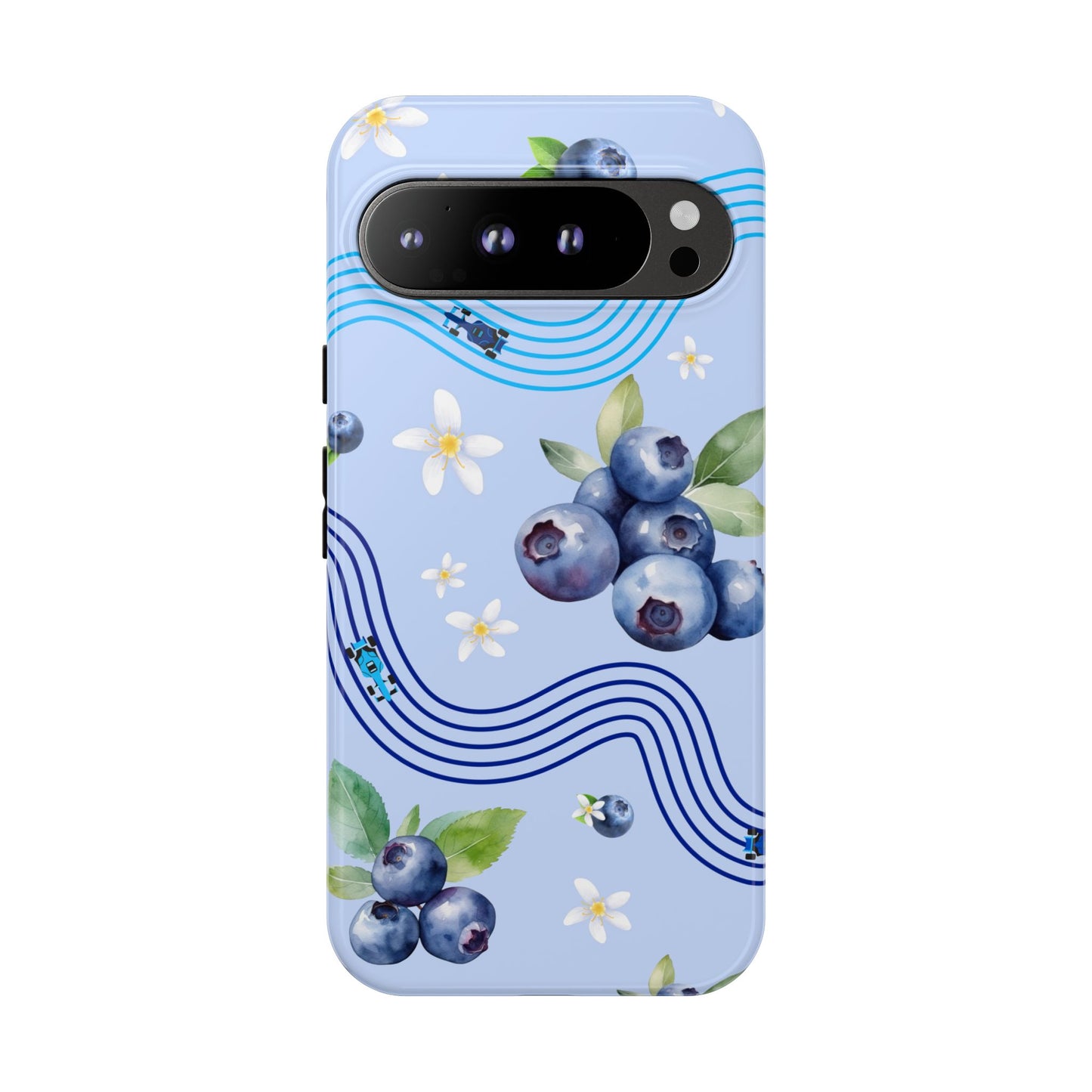 Blue F1 Williams and Blueberries Phone Case, Trendy F1 Gift, Formula 1 Gift, Cute Fruit F1 Phone Case, Unique Phone Case
