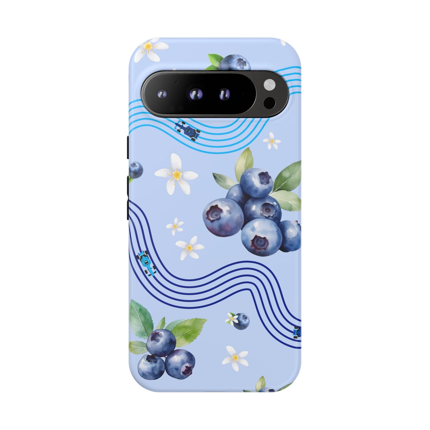Blue F1 Williams and Blueberries Phone Case, Trendy F1 Gift, Formula 1 Gift, Cute Fruit F1 Phone Case, Unique Phone Case