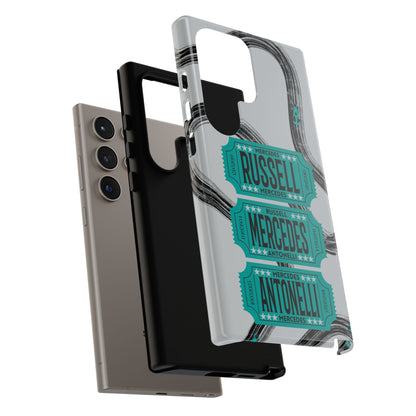 Mercedes F1 Phone Case Painted Ticket Stubs, Trendy F1 Gift, Formula 1 Gift, Cute F1 Phone Case