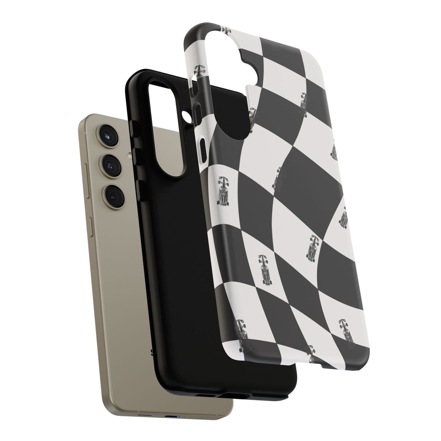 F1 Phone Case Black and White Checkered Design, Trendy F1 Gift, Formula 1 Gift, Cute F1 Phone Case, Unique Formula One Phone Case