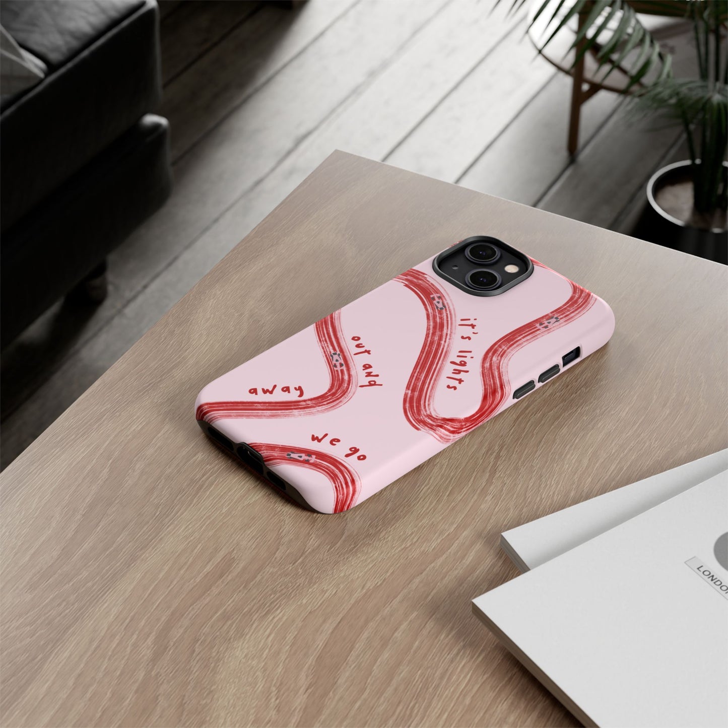 Pink and Red Lights Out F1 Phone Case Design, Trendy F1 Gift, Formula 1 Gift, Cute F1 Phone Case, Unique Formula One Phone Case