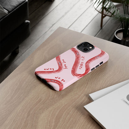 Pink and Red Lights Out F1 Phone Case Design, Trendy F1 Gift, Formula 1 Gift, Cute F1 Phone Case, Unique Formula One Phone Case