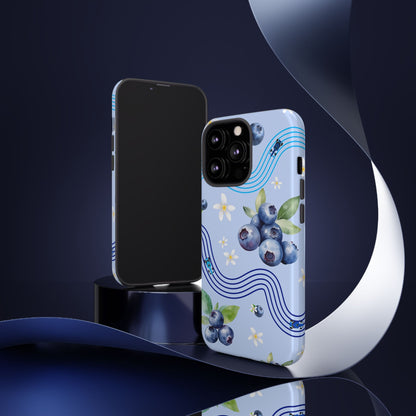Blue F1 Williams and Blueberries Phone Case, Trendy F1 Gift, Formula 1 Gift, Cute Fruit F1 Phone Case, Unique Phone Case