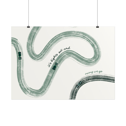 Horizontal Green F1 Abstract Art Poster | Minimalist F1 Art - EU Sizing (Physical Print)