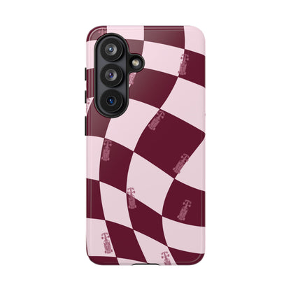 F1 Phone Case Pink Checkered Design, Trendy F1 Gift, Formula 1 Gift, Cute F1 Phone Case, Unique Formula One Phone Case
