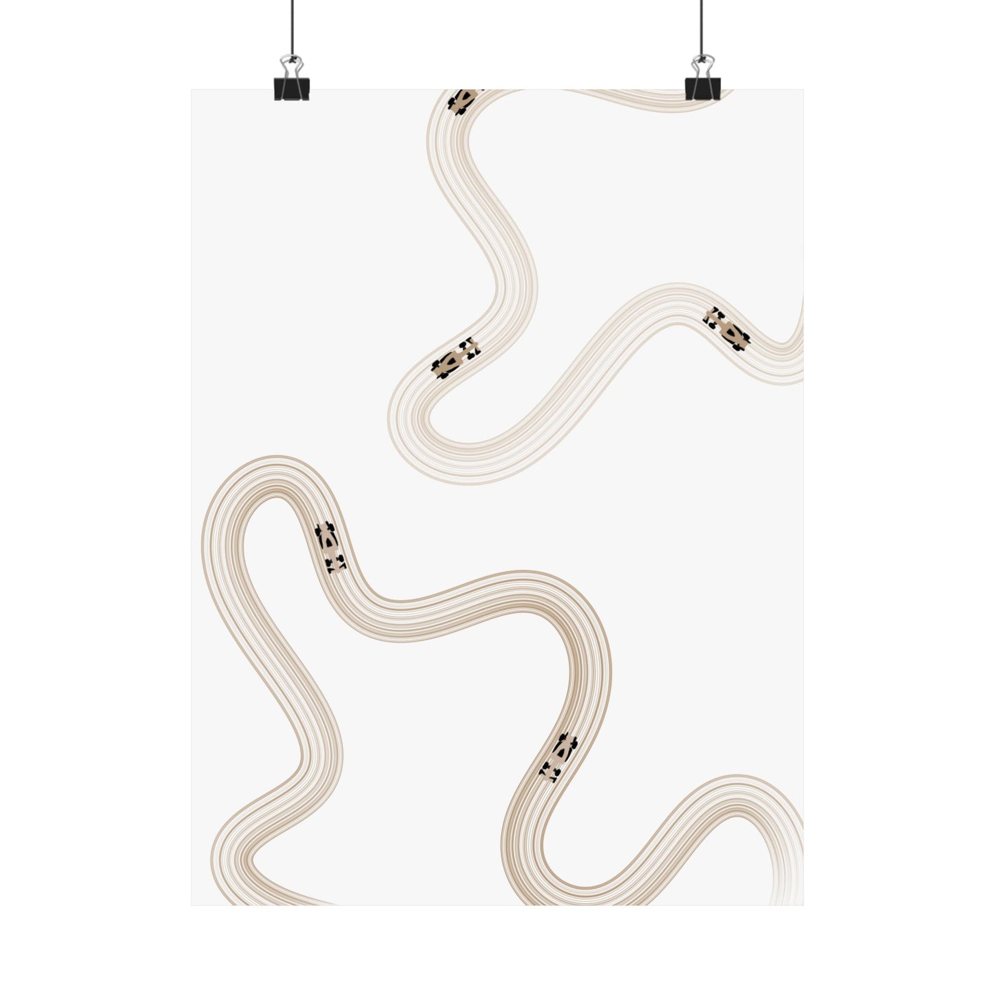 Neutral Beige F1 Matte Vertical Poster | Formula 1 Art Print (US SIZING)