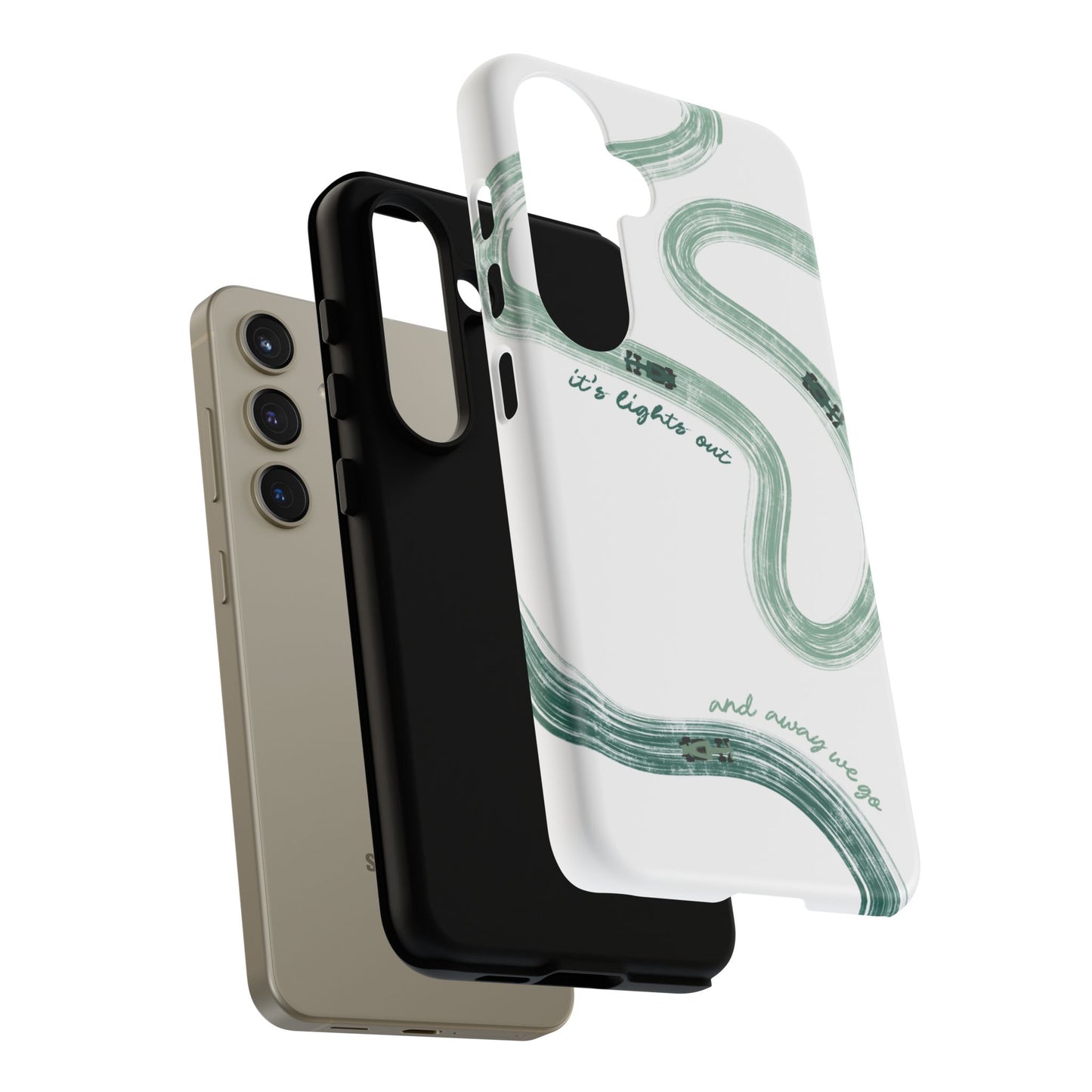 F1 Phone Case Green Painted "its lights out and away we go", Trendy F1 Gift, Formula 1 Gift, Cute F1 Phone Case, Gift for F1 Fans