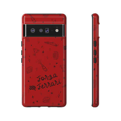 F1 Ferrari Racing Doodle "Forza Ferrari" F1 Phone Case Design