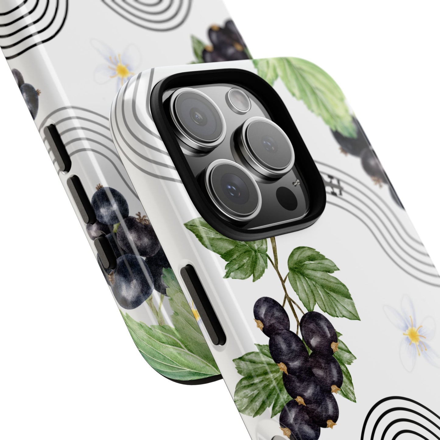 F1 Cadillac and Black Currants Phone Case, Trendy F1 Gift, Formula 1 Gift, Cute Fruit F1 Phone Case, Unique Phone Case