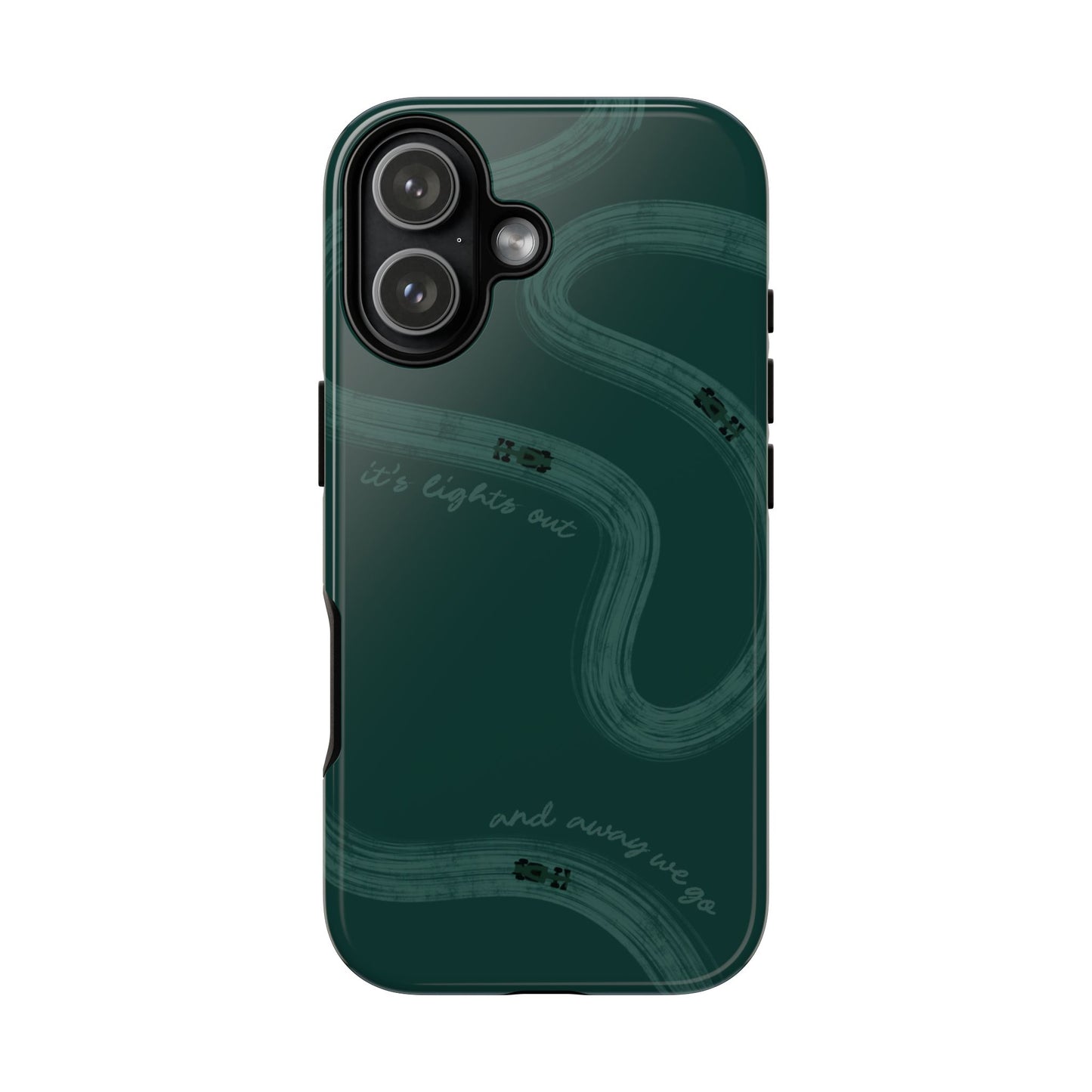 F1 Phone Case Monochrome Green Painted "its lights out and away we go", Trendy F1 Gift, Formula 1 Gift, Cute F1 Phone Case, Phone Case