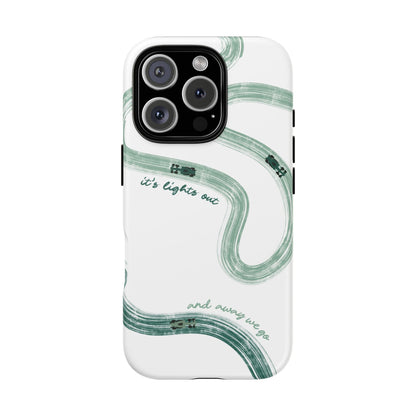 F1 Phone Case Green Painted "its lights out and away we go", Trendy F1 Gift, Formula 1 Gift, Cute F1 Phone Case, Gift for F1 Fans