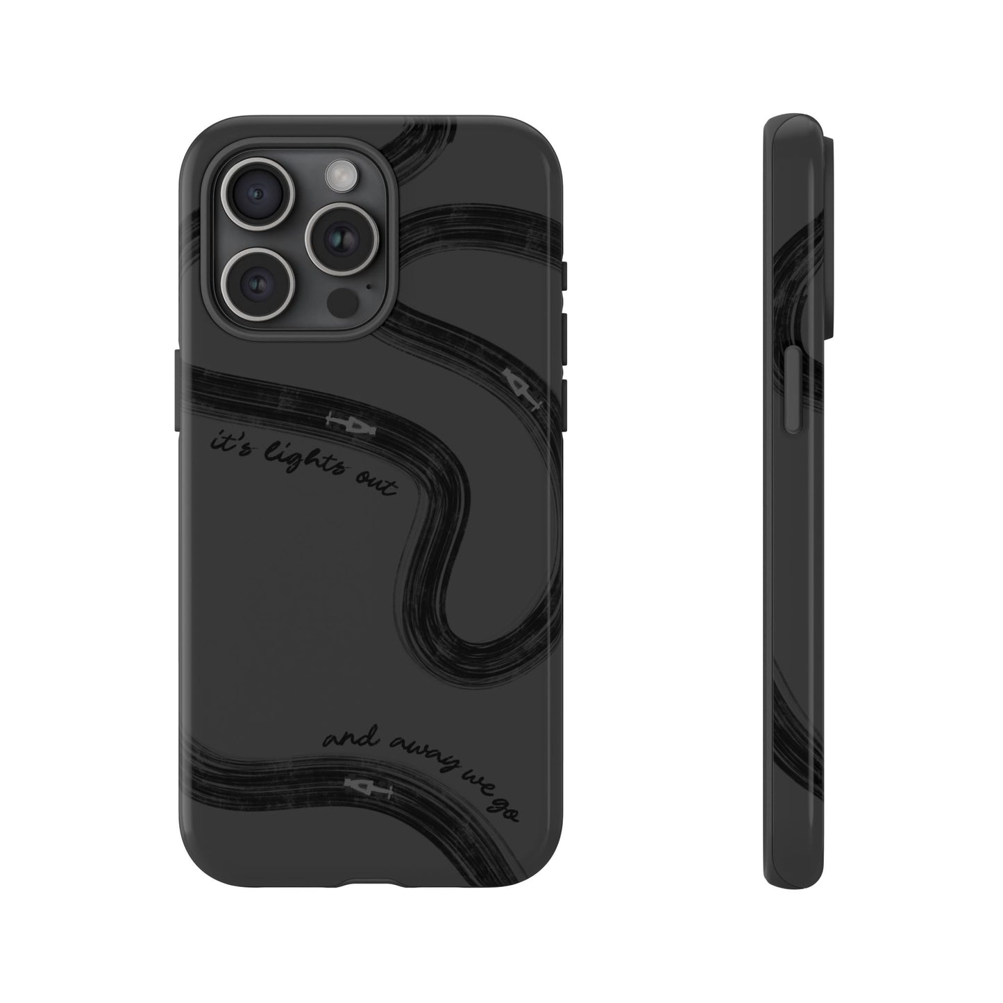F1 Phone Case Monochrome Black Painted "its lights out and away we go", Trendy F1 Gift, Formula 1 Gift, Cute F1 Phone Case, Phone Case