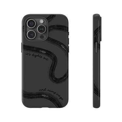 F1 Phone Case Monochrome Black Painted "its lights out and away we go", Trendy F1 Gift, Formula 1 Gift, Cute F1 Phone Case, Phone Case