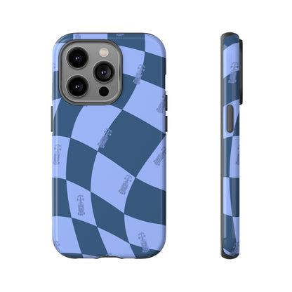 F1 Phone Case Blue Checkerboard Design, Trendy F1 Gift, Formula 1 Gift, Cute F1 Phone Case, Unique Formula One Phone Case