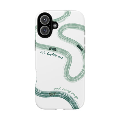 F1 Phone Case Green Painted "its lights out and away we go", Trendy F1 Gift, Formula 1 Gift, Cute F1 Phone Case, Gift for F1 Fans