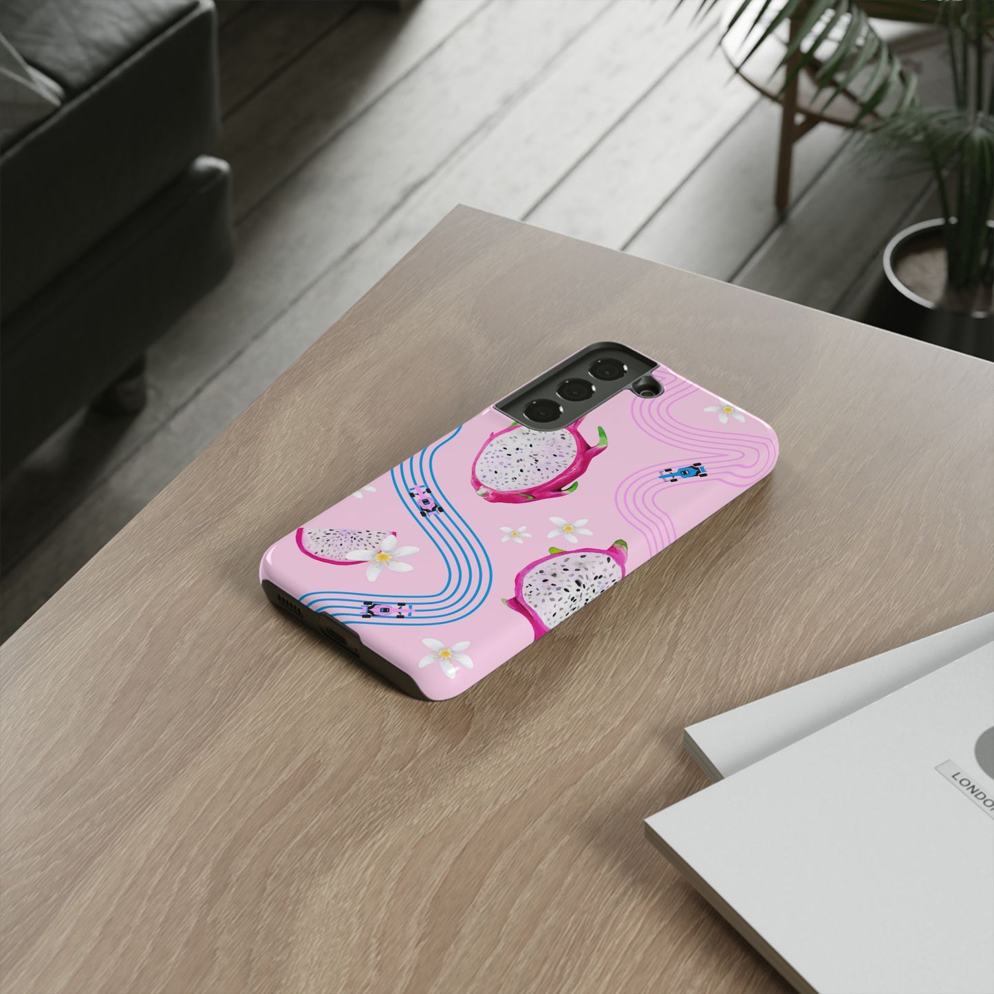 Pink F1 Alpine and Dragonfruit Phone Case, Trendy F1 Gift, Formula 1 Gift, Cute Fruit F1 Phone Case, Unique Phone Case