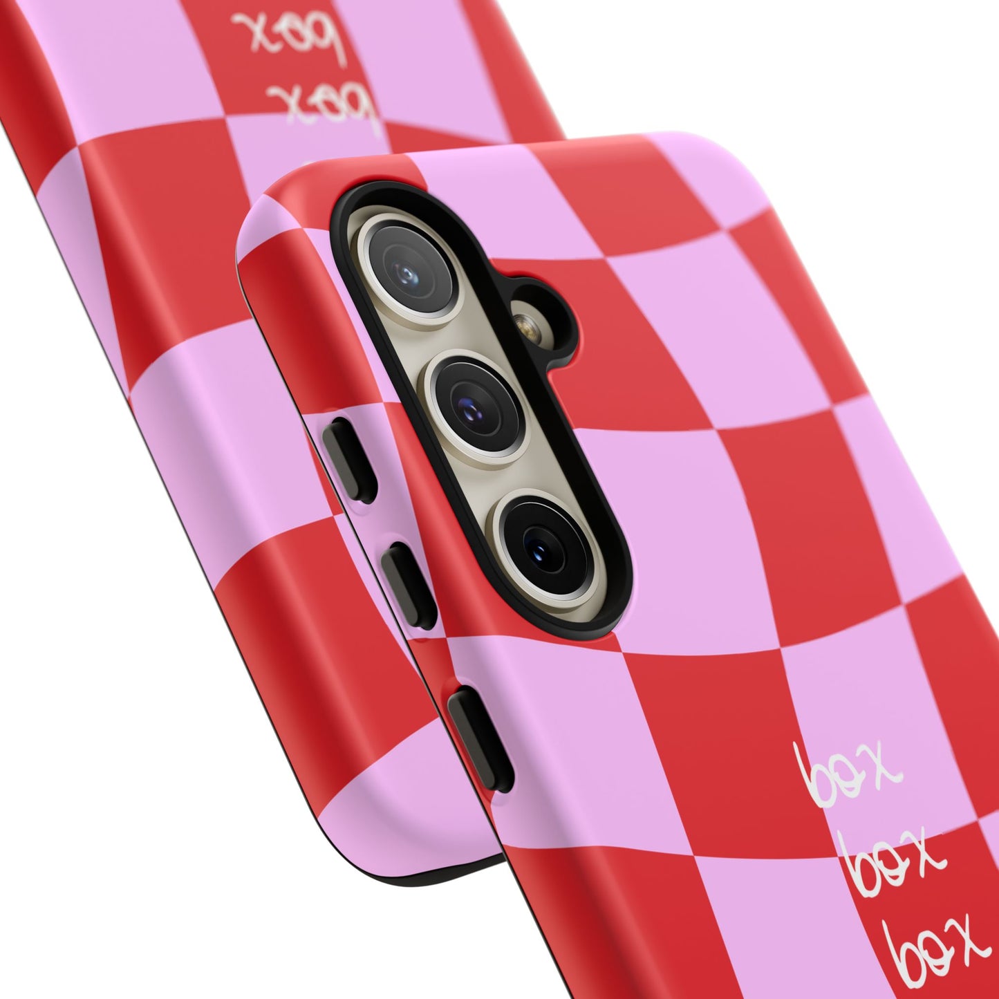 Pink and Red Checkered F1 Phone Case, Box Box Box F1 Phone Case