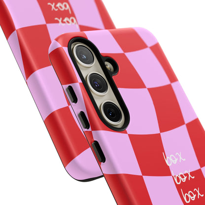 Pink and Red Checkered F1 Phone Case, Box Box Box F1 Phone Case