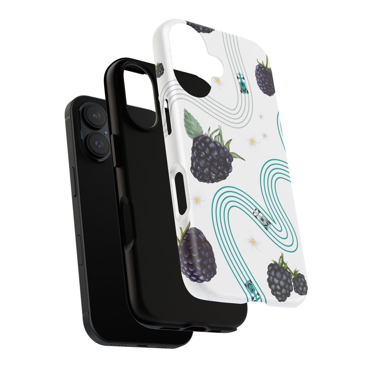 F1 Mercedes and Blackberries Phone Case , Trendy F1 Gift, Formula 1 Gift, Cute Fruit F1 Phone Case, Unique Phone Case