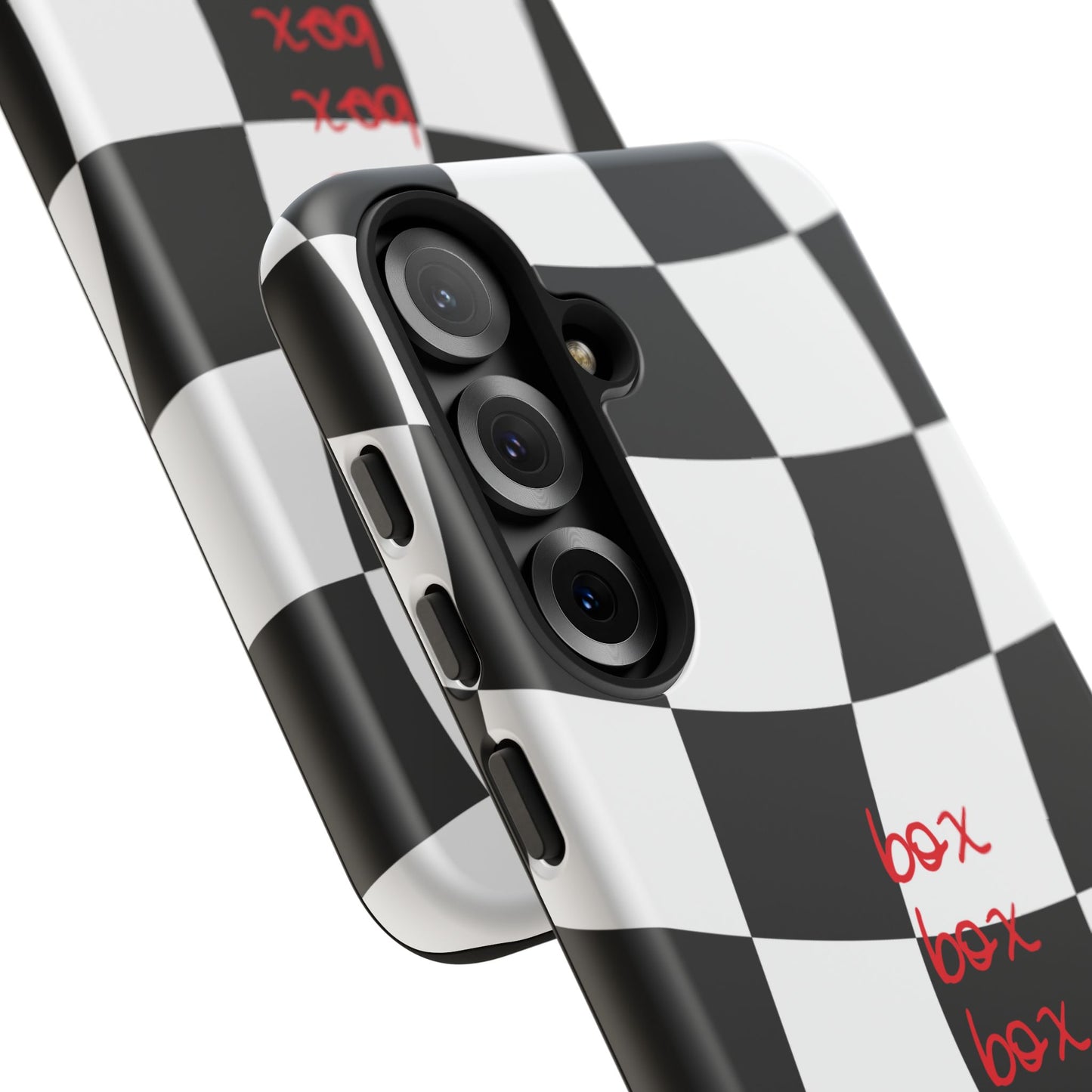Black and Red Checkered F1 Phone Case, Box Box Box F1 Phone Case