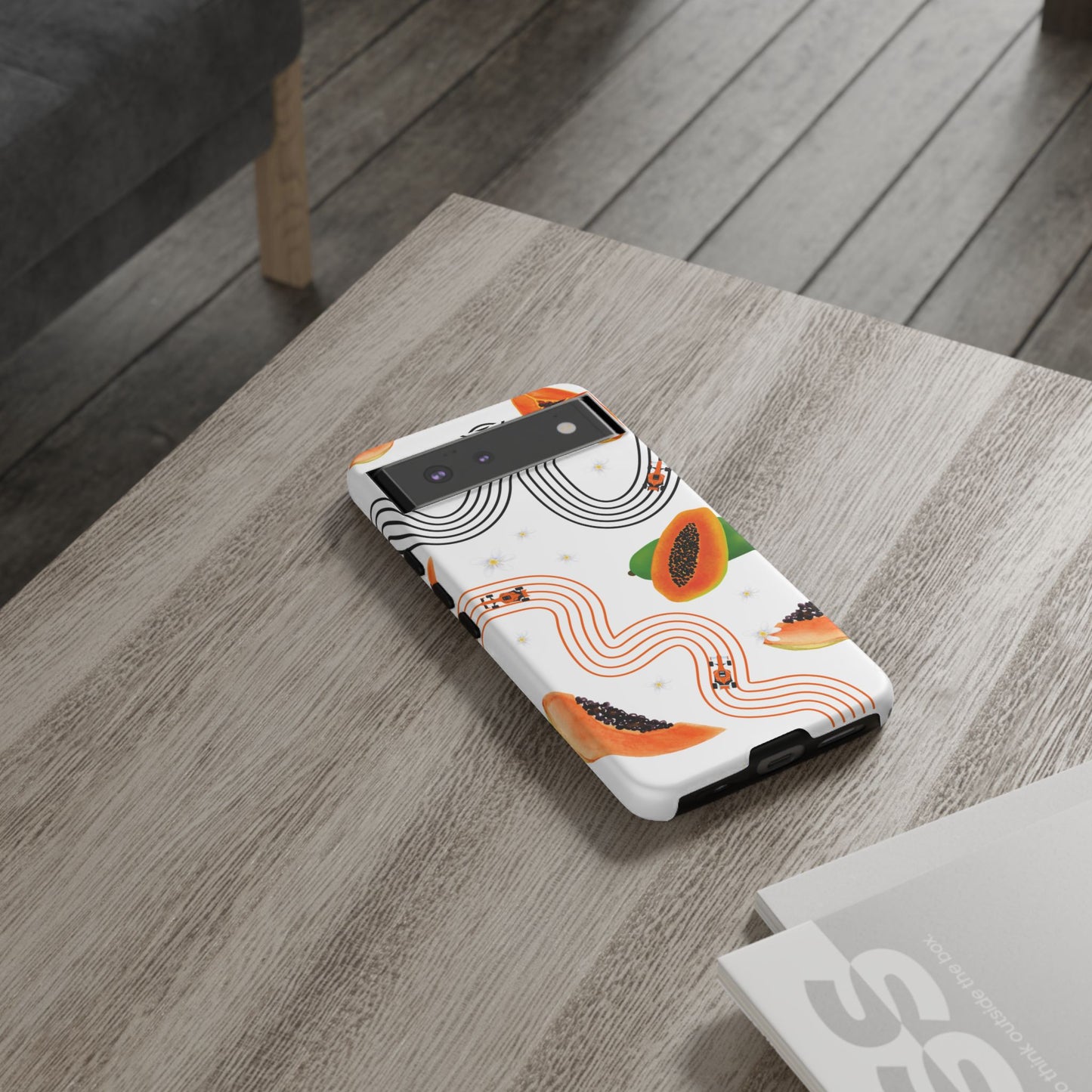 F1 McLaren and Papaya Phone Case , Trendy F1 Gift, Formula 1 Gift, Cute Fruit F1 Phone Case, Unique Phone Case