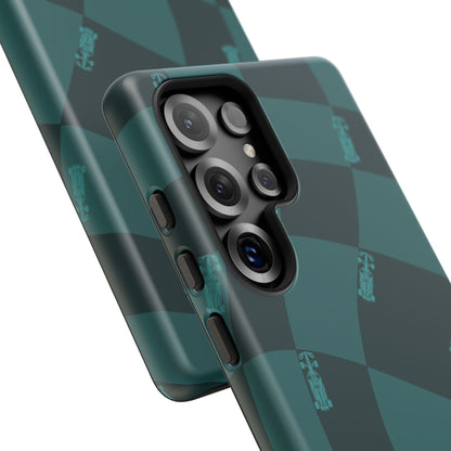 F1 Phone Case Teal Checkered Design, Trendy F1 Gift, Formula 1 Gift, Cute F1 Phone Case, Unique Formula One Phone Case
