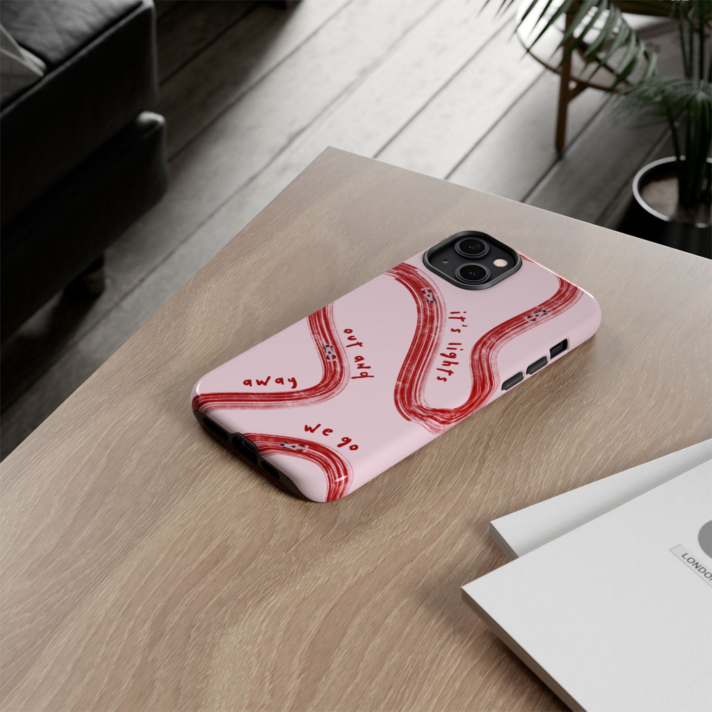 Pink and Red Lights Out F1 Phone Case Design, Trendy F1 Gift, Formula 1 Gift, Cute F1 Phone Case, Unique Formula One Phone Case