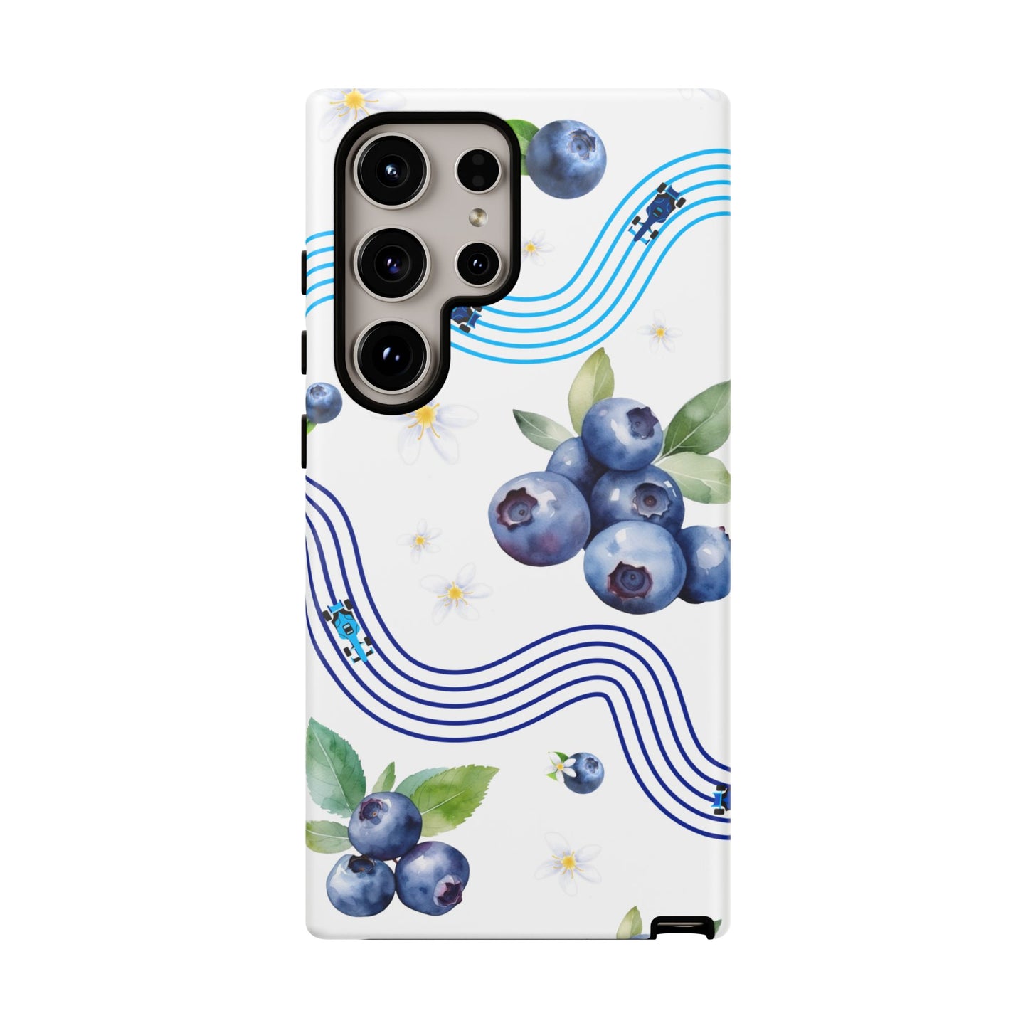 F1 Williams and Blueberries Phone Case, Trendy F1 Gift, Formula 1 Gift, Cute Fruit F1 Phone Case, Unique Phone Case