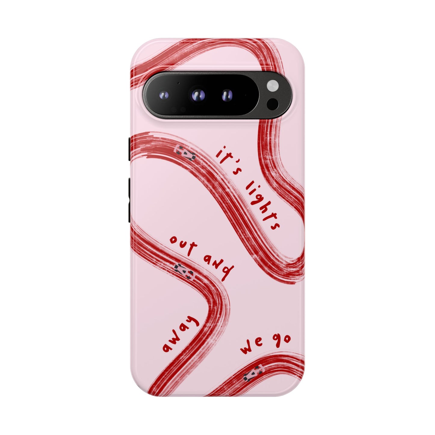 Pink and Red Lights Out F1 Phone Case Design, Trendy F1 Gift, Formula 1 Gift, Cute F1 Phone Case, Unique Formula One Phone Case