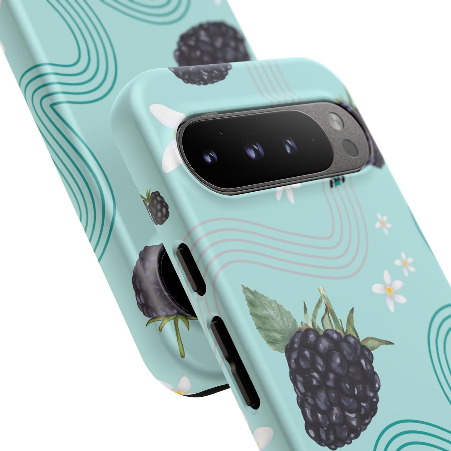 Teal F1 Mercedes and Blackberries Phone Case , Trendy F1 Gift, Formula 1 Gift, Cute Fruit F1 Phone Case, Unique Phone Case