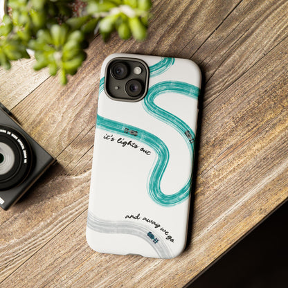 Mercedes F1 Phone Case Painted "its lights out and away we go", Trendy F1 Gift, Formula 1 Gift, Cute F1 Phone Case